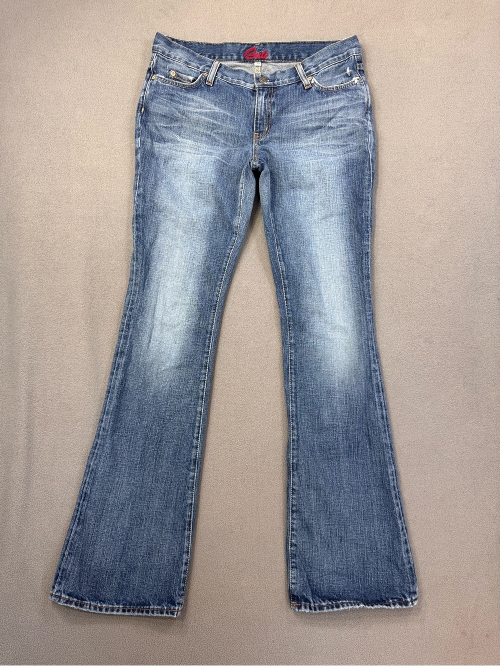 Y2K BLUE CULT Women’s Low Rise Medium Blue Washed Bootcut Flared Jeans, 31 - Picture 14 of 14